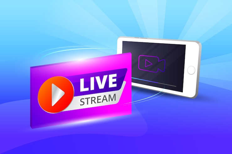 Vector gratuito concepto de transmisión en vivo