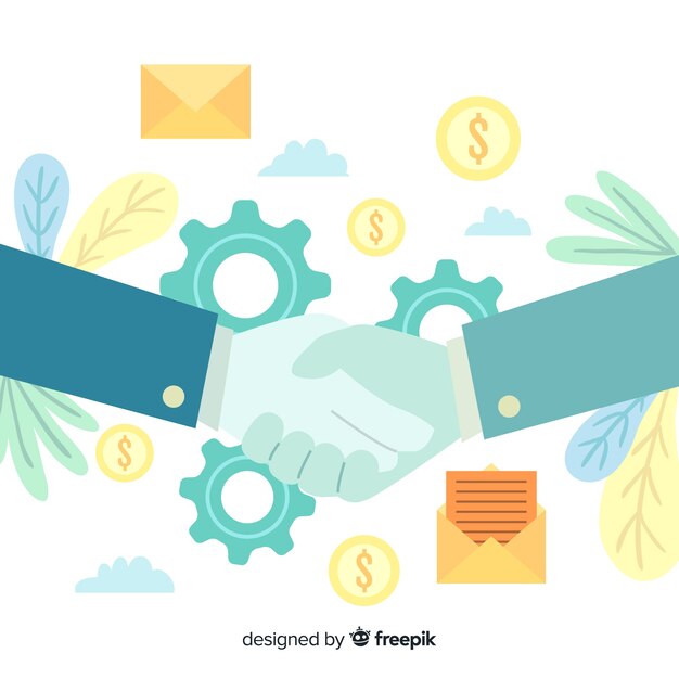 Concepto de trato de negocios dibujado a mano