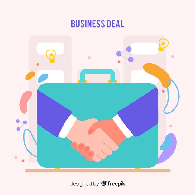 Concepto de trato de negocios dibujado a mano