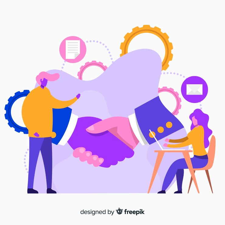 Vector gratuito concepto de trato de negocios dibujado a mano