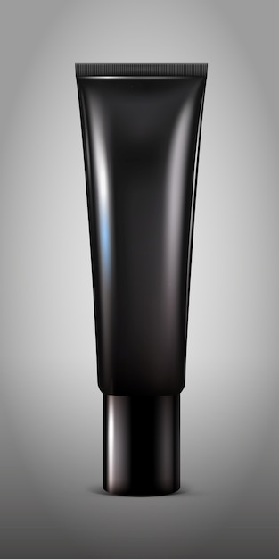 Concepto de tubo cosmético negro realista