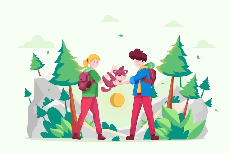 Vector gratuito concepto de turismo ecológico