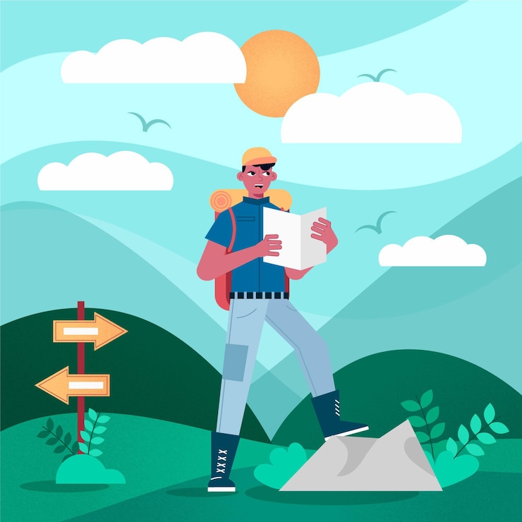 Vector gratuito concepto de turismo ecológico