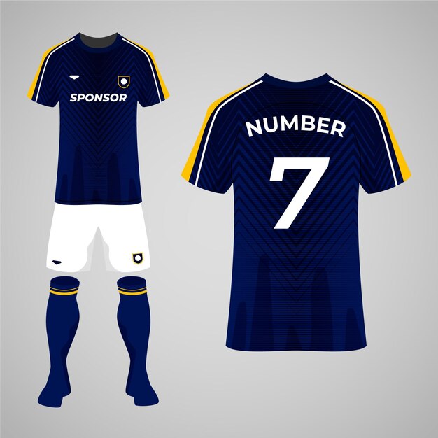 Concepto de uniforme de fútbol