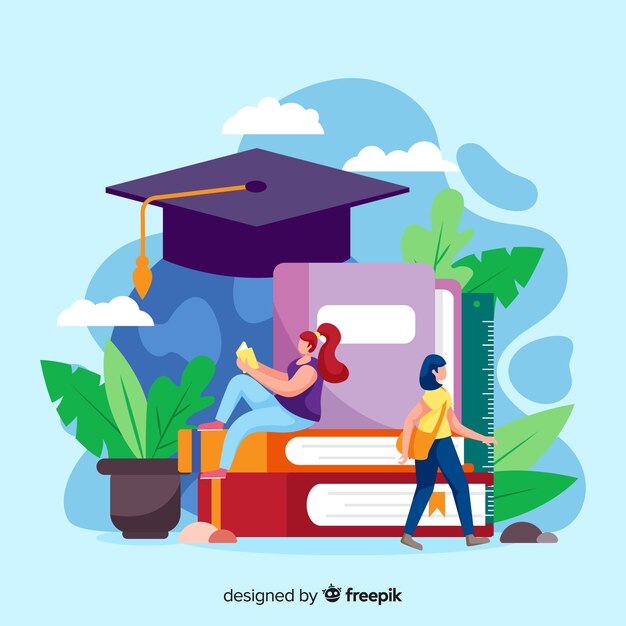 Concepto de universidad en diseño plano