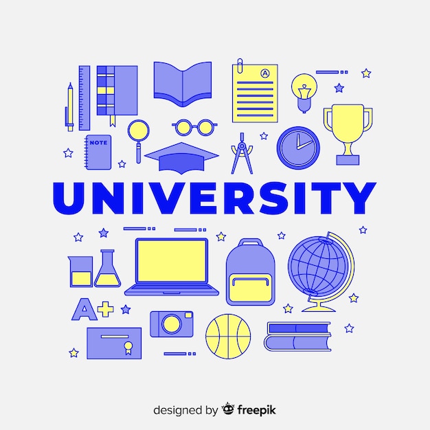 Concepto de universidad en diseño plano