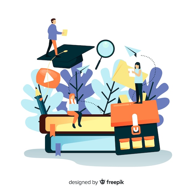 Concepto de universidad en diseño plano