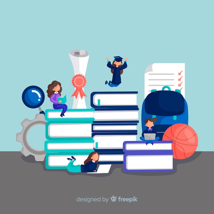 Vector gratuito concepto de universidad en diseño plano