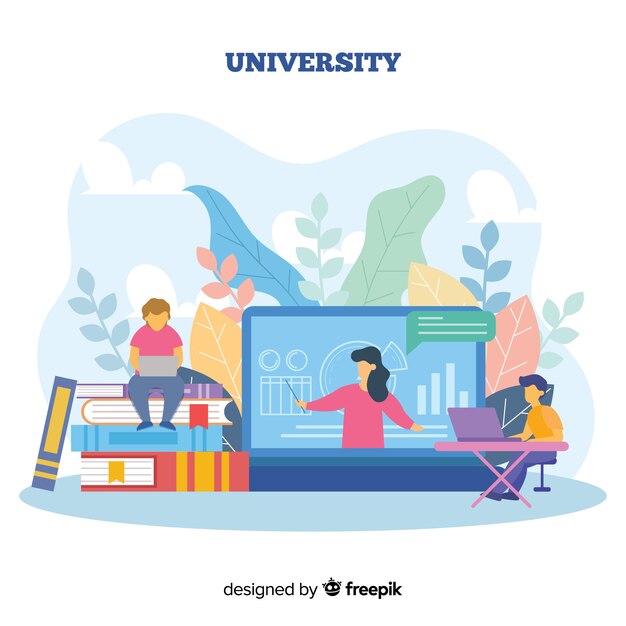 Concepto de universidad en diseño plano
