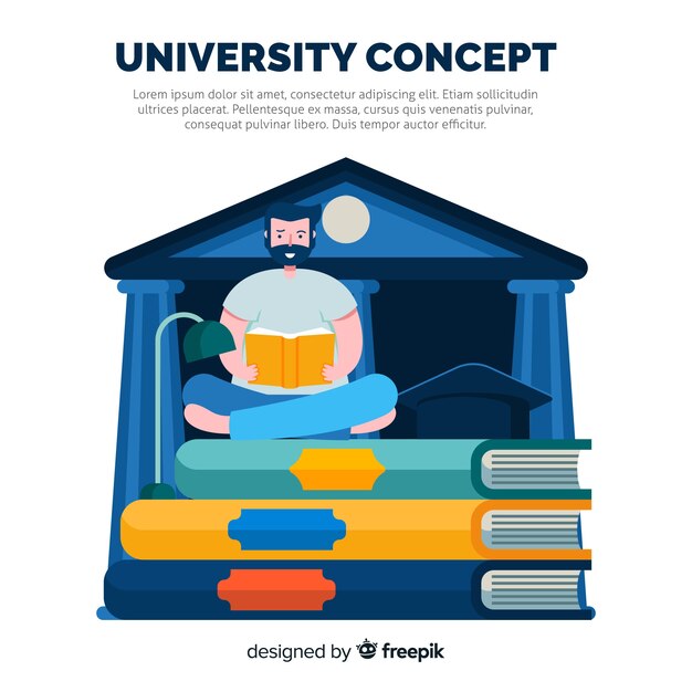 Concepto de universidad en diseño plano