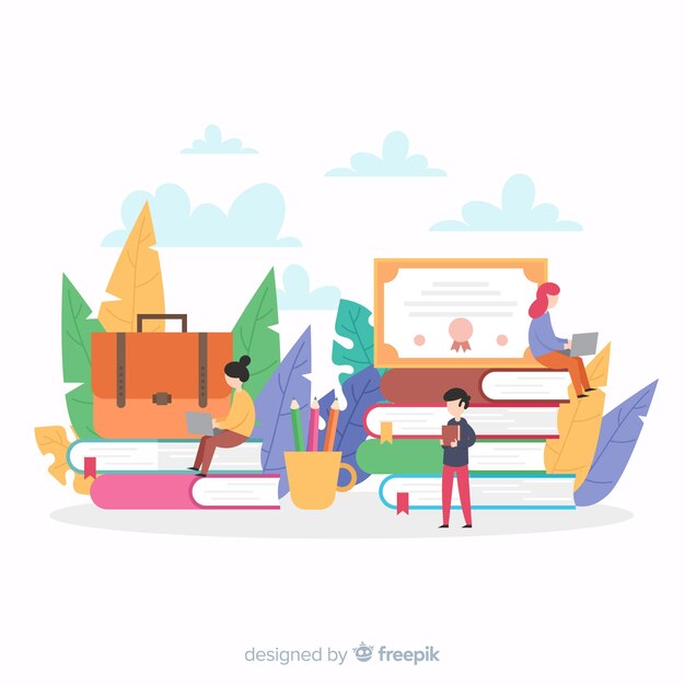 Concepto de universidad en diseño plano