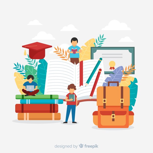 Concepto de universidad en diseño plano