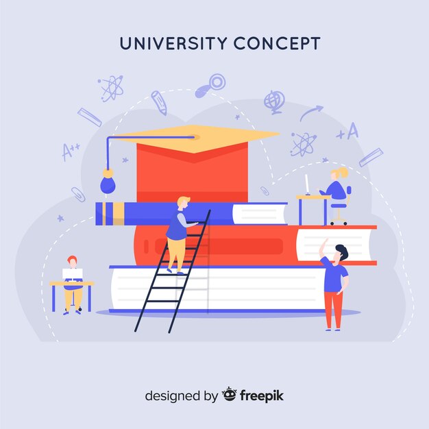 Concepto de universidad en diseño plano