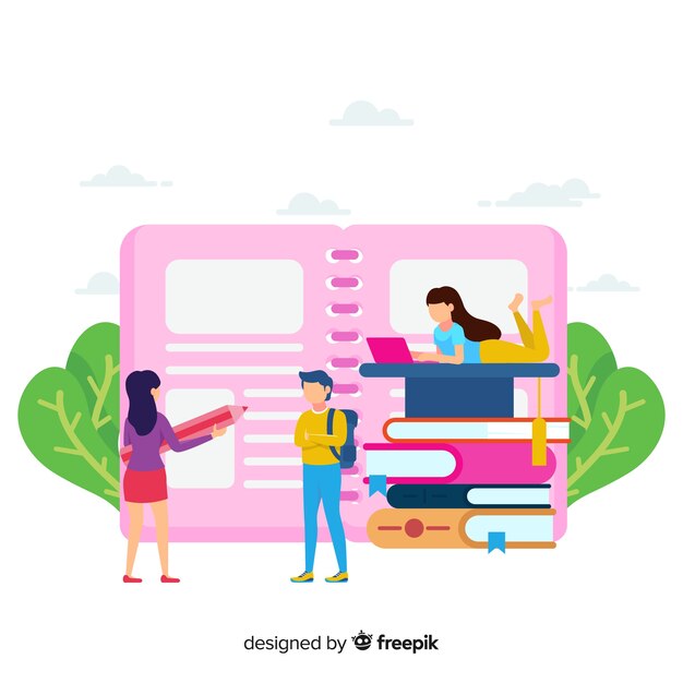 Concepto de universidad en diseño plano