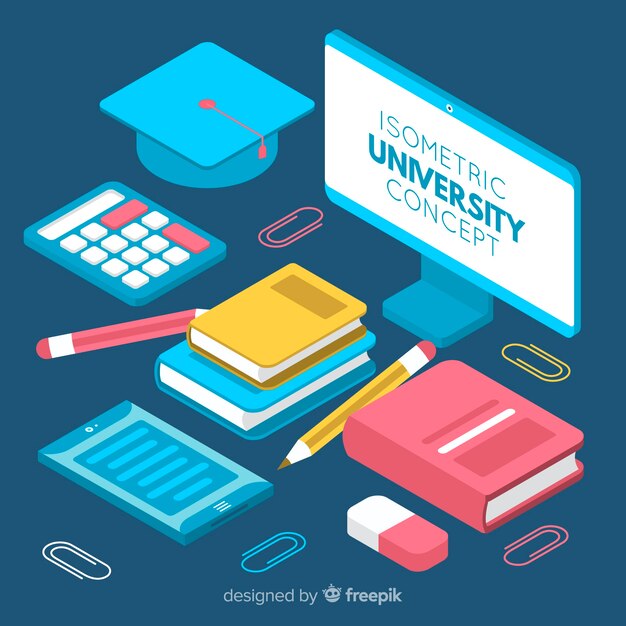Concepto de universidad en isométrico