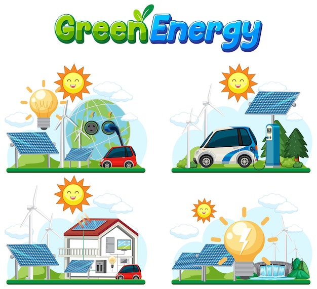 Concepto de vector de energía verde