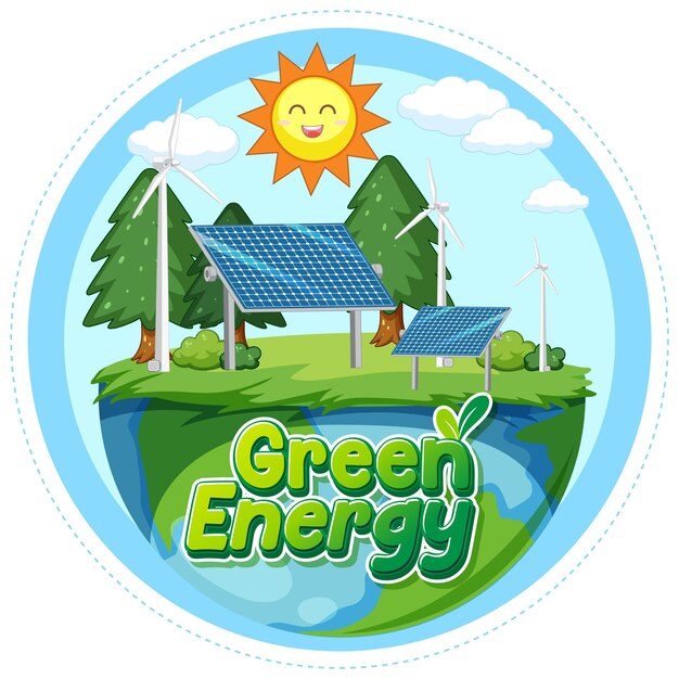 Concepto de vector de energía verde