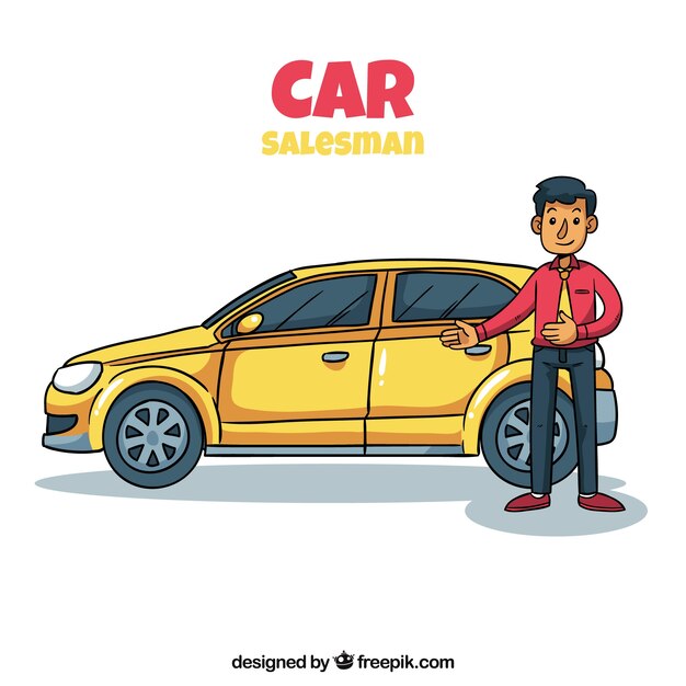 Concepto de vendedor de coches