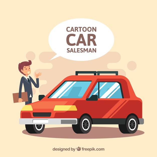 Concepto de vendedor de coches