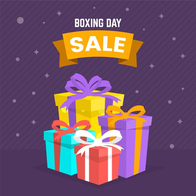 Concepto de venta de día de boxeo de diseño plano