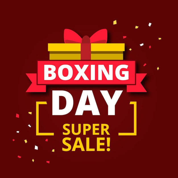 Concepto de venta de día de boxeo de diseño plano