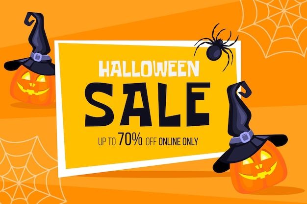 Vector gratuito concepto de venta de halloween de diseño plano