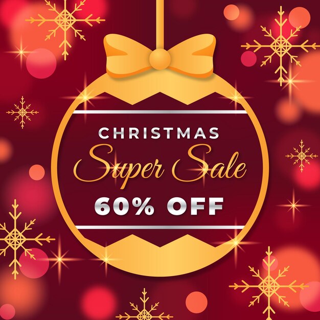 Concepto de venta de Navidad borrosa