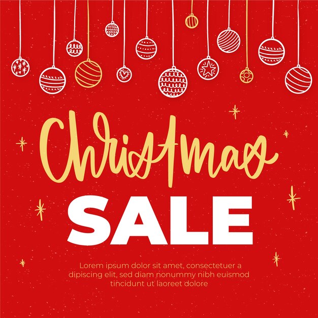 Concepto de venta de Navidad dibujado a mano