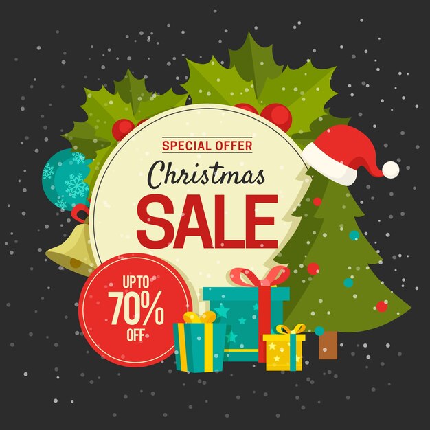 Concepto de venta de Navidad de diseño plano