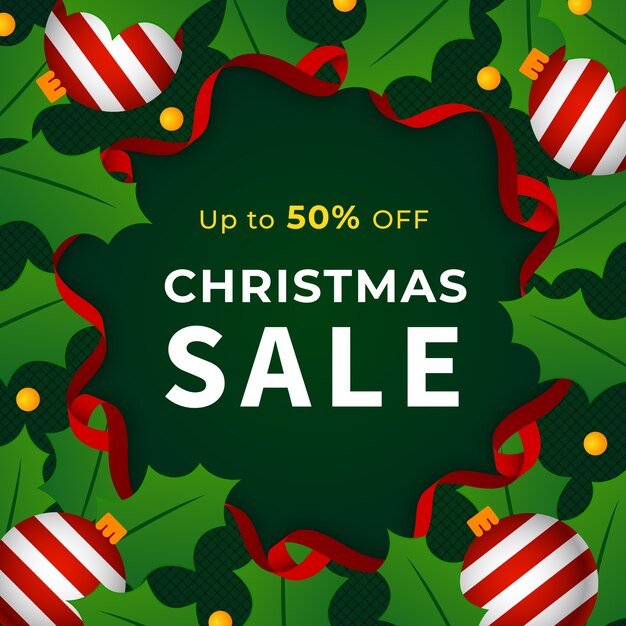 Concepto de venta de Navidad en diseño plano