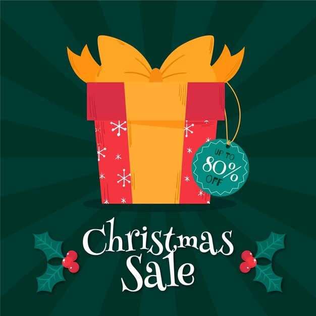 Concepto de venta de Navidad en mano alzada