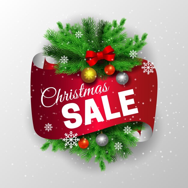 Concepto de venta de navidad realista