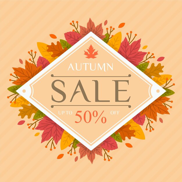 Concepto de venta otoño plano