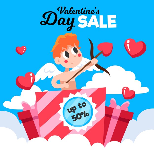 Concepto de venta promocional del día de San Valentín