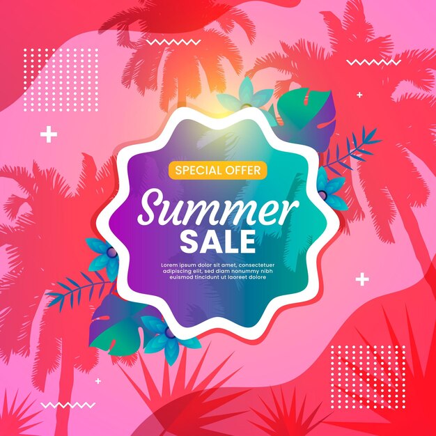 Concepto de venta de verano colorido