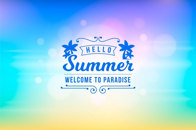 Concepto de verano hola borrosa