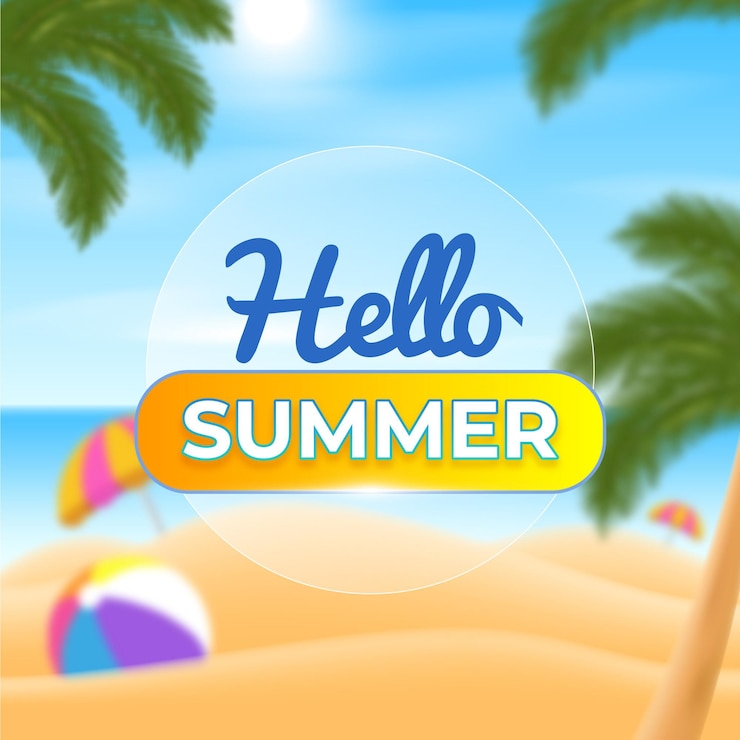 Vector gratuito concepto de verano hola borrosa
