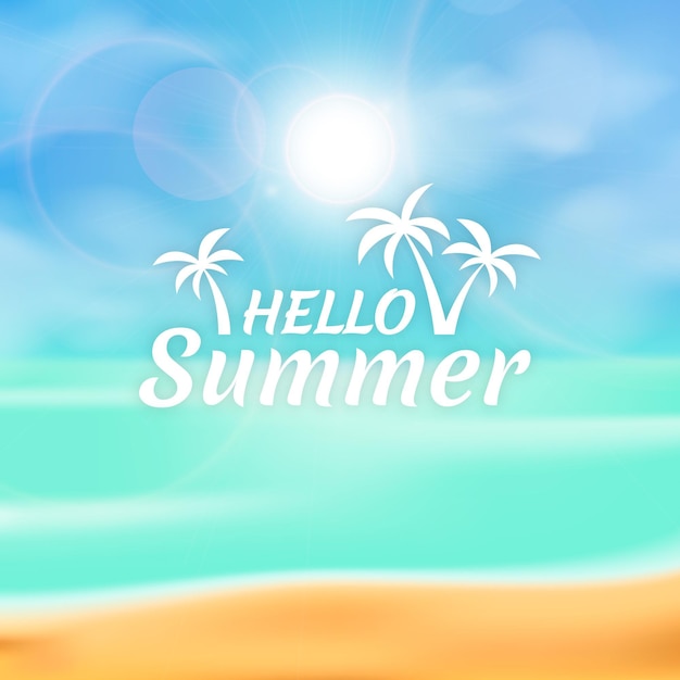 Concepto de verano hola borrosa