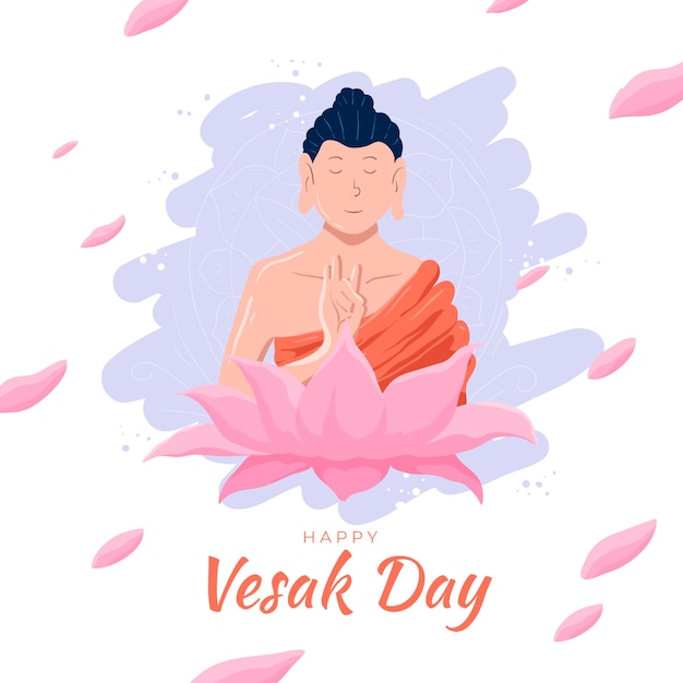 Vector gratuito concepto de vesak dibujado a mano