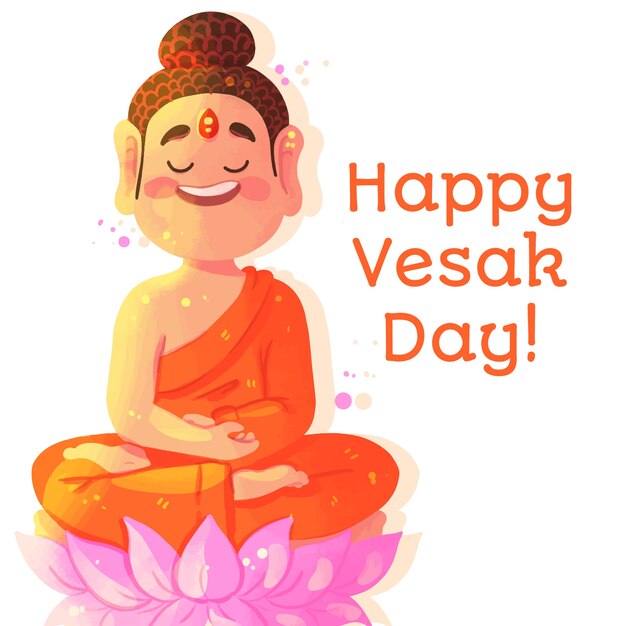 Concepto Vesak en estilo acuarela