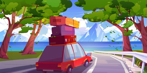 Concepto de viaje por carretera de viajes de vacaciones