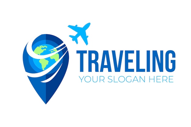 Concepto de viaje logotipo empresarial