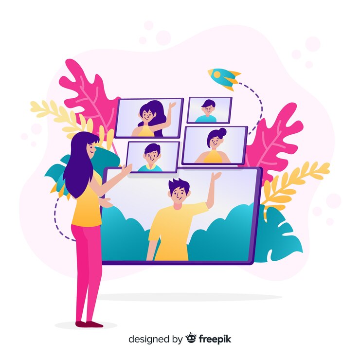 Vector gratuito concepto de videoconferencia para landing page