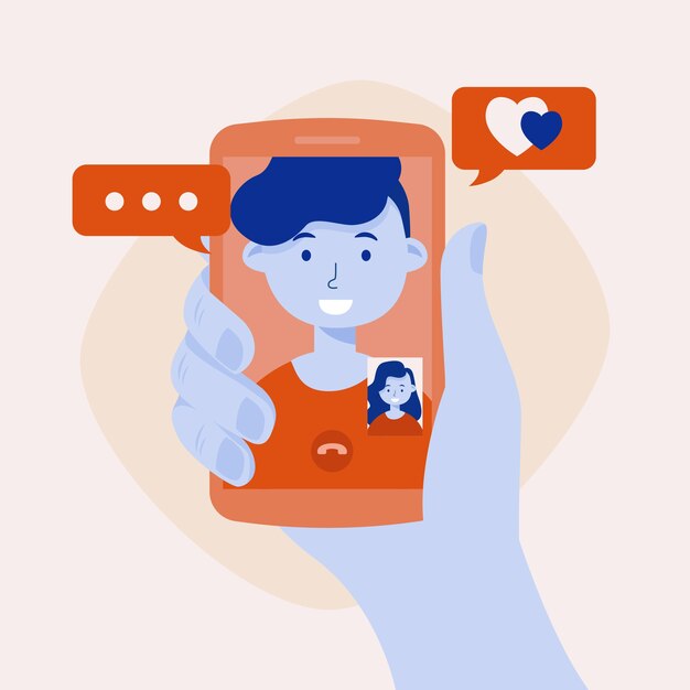 Concepto de videollamada de amigos