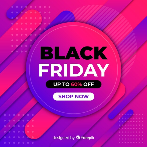 Concepto de viernes negro con fondo degradado