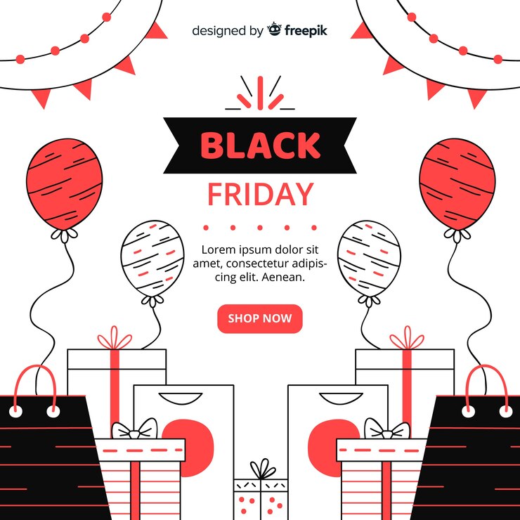 Vector gratuito concepto de viernes negro con fondo dibujado a mano