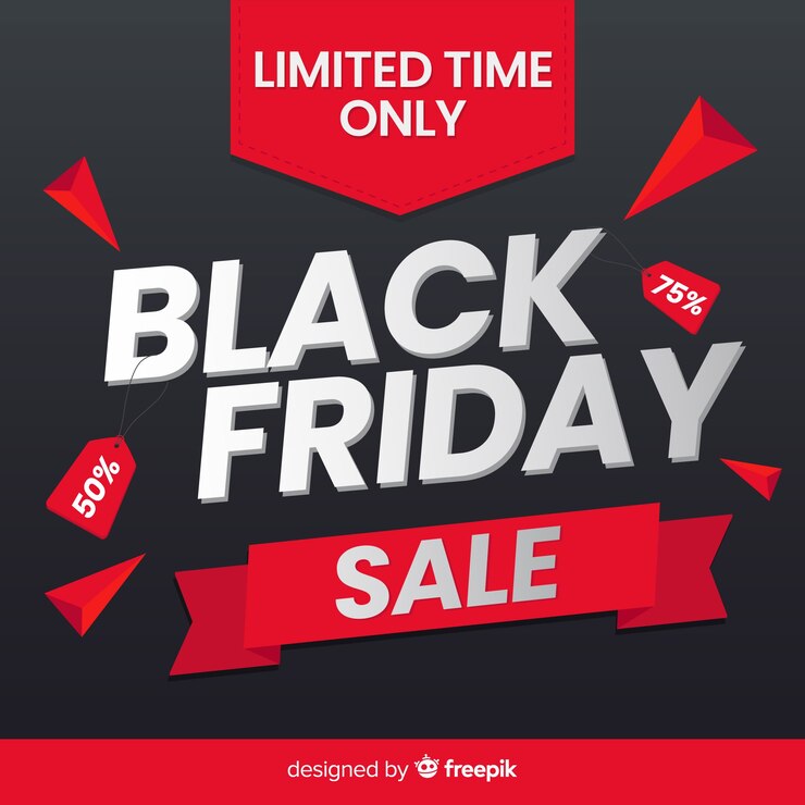 Vector gratuito concepto de viernes negro con fondo de diseño plano