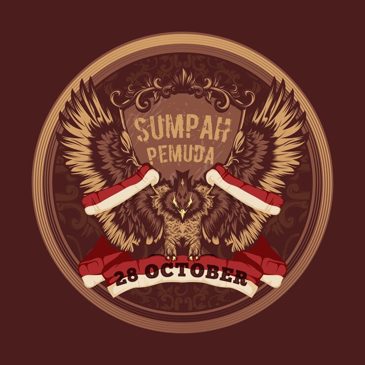Vector gratuito concepto vintage sumpah pemuda