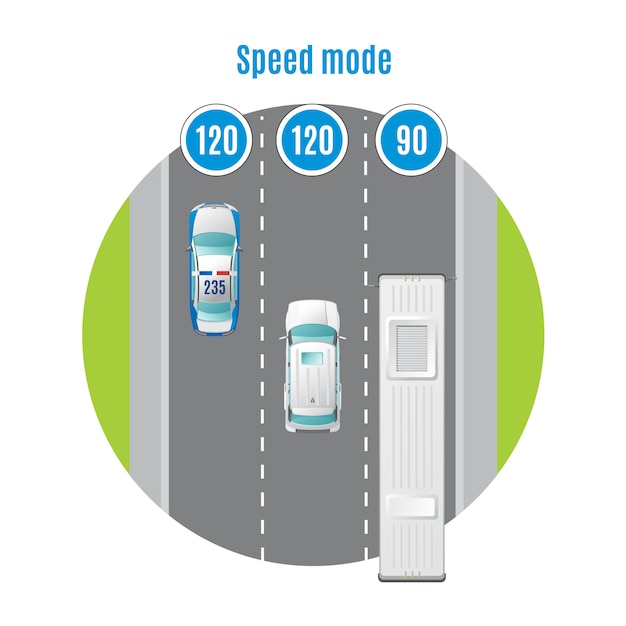 Concepto de vista superior de tráfico de coche colorido