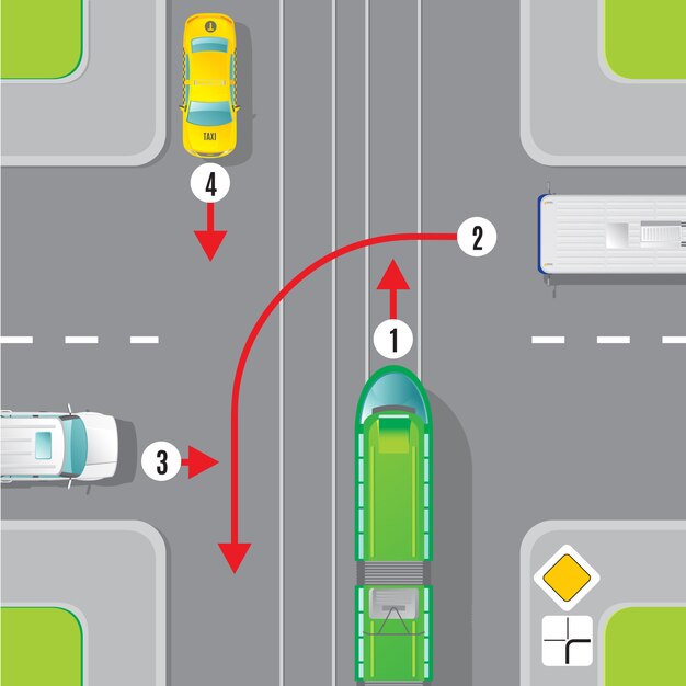 Concepto de vista superior de tráfico urbano
